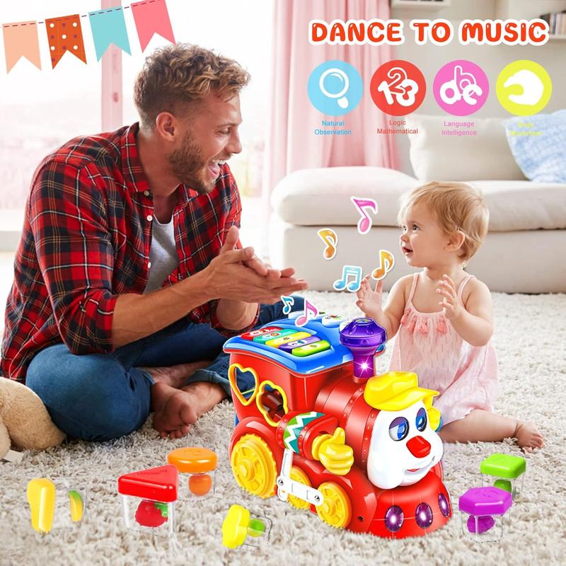 Baby Toys for 1 Year Old Boy Girl Gift Musical Train Baby Toys 6-12 12-18 Months,Early Educational Learning Montessori Kids Toys with Blocks Light Toddler Christmas Birthday Gifts for 1 2 3 Year Old