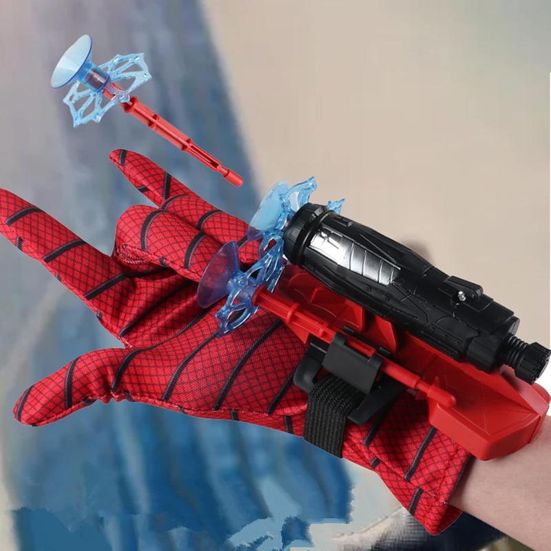 Spider Launcher Gloves Toy, Spider Web Shooter Launcher Wrist Toy Set with Darts and Spider Gloves Costume Cosplay Gift for Kids