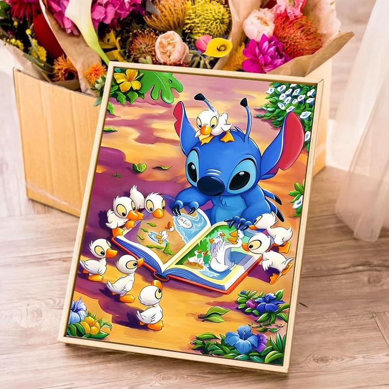 Disney Stitch Pattern Paint by Numbers Kit, 1 Set DIY Paint By Numbers Kit, Wall Art Decoration for Home Living Room Bedroom