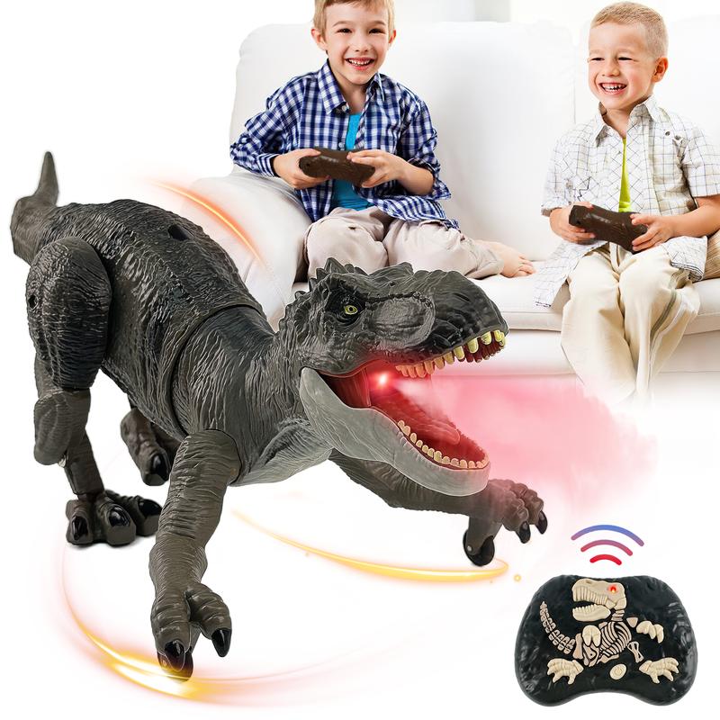 RC T-rex Animal Toy, Spinosaurus and T-rex, swift movement & water spray, gift for boys