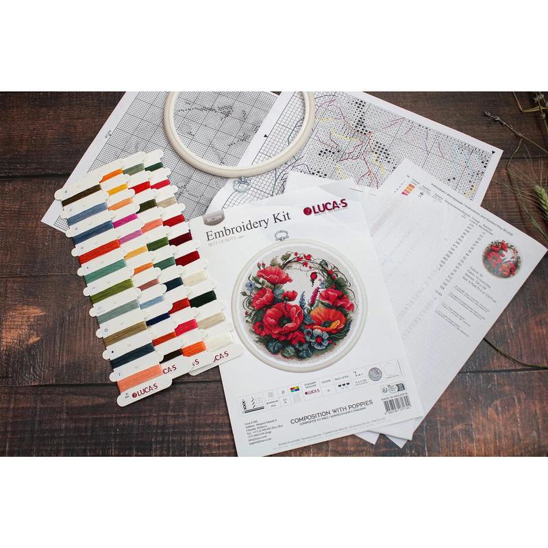 Composition With Poppies BC209l Counted Cross-Stitch Kit