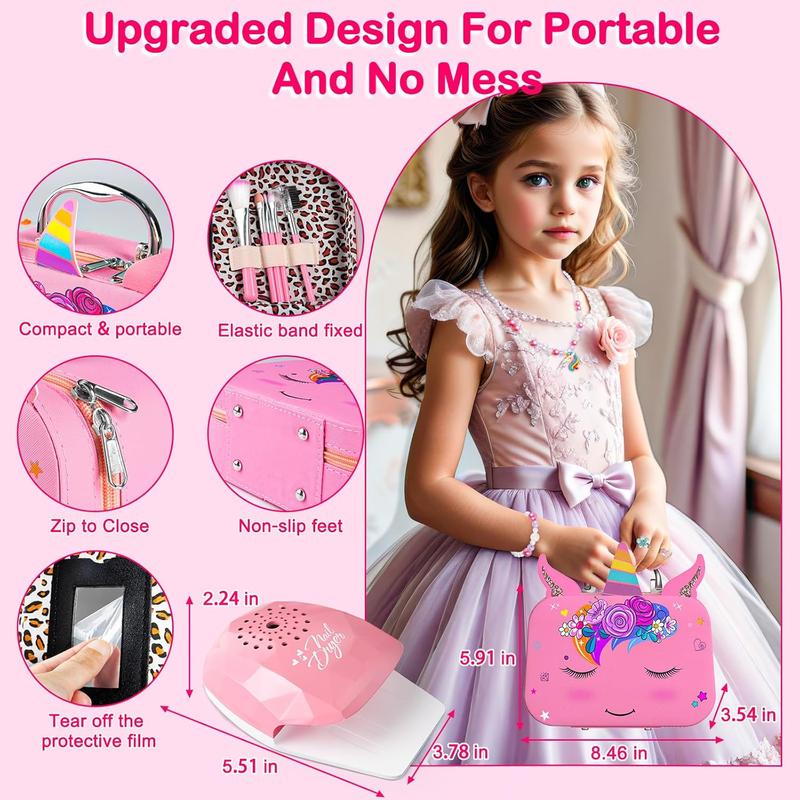 Christmas gift 2-in-1 Kids Makeup Kit & Nail Art Set with  – Washable Play Makeup for Girls 3-12, Perfect Christmas & Birthday Gift