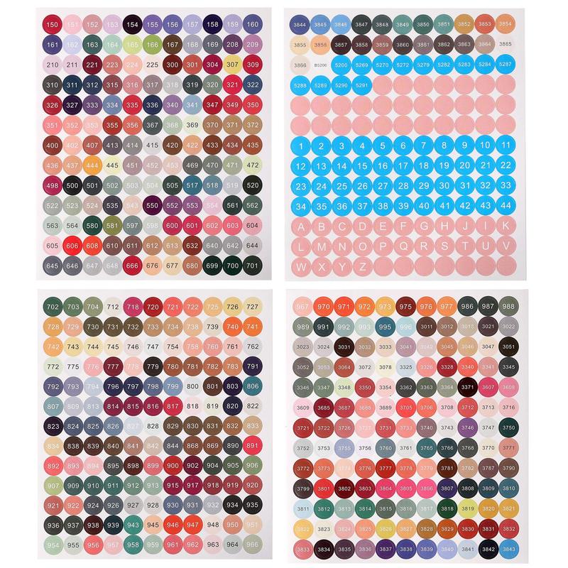 Color Number Sticker (1 2 Sets), Diamond Arts Colorful Painting Color Label, DIY Painting Accessories for Home Decoration