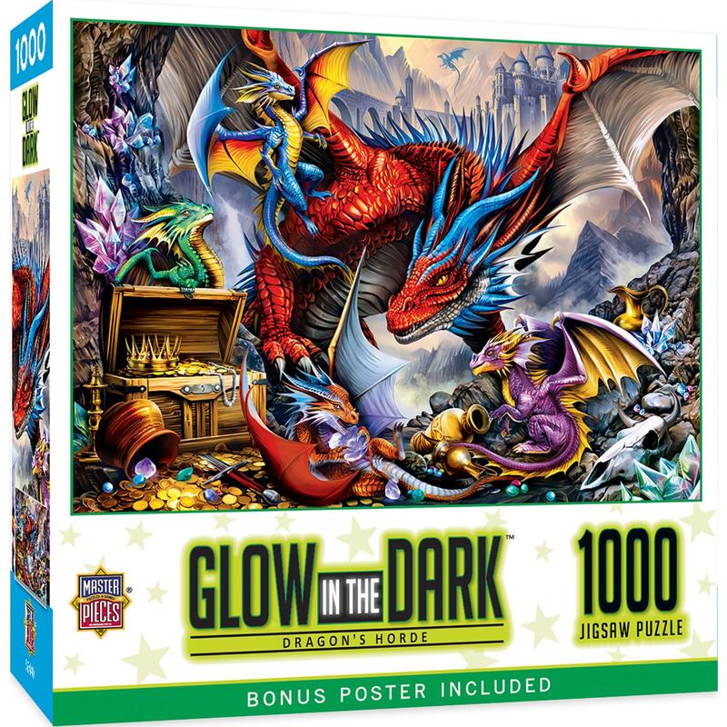 MasterPieces - Glow in the Dark - Dragon's Horde 1000 Piece Jigsaw Puzzle