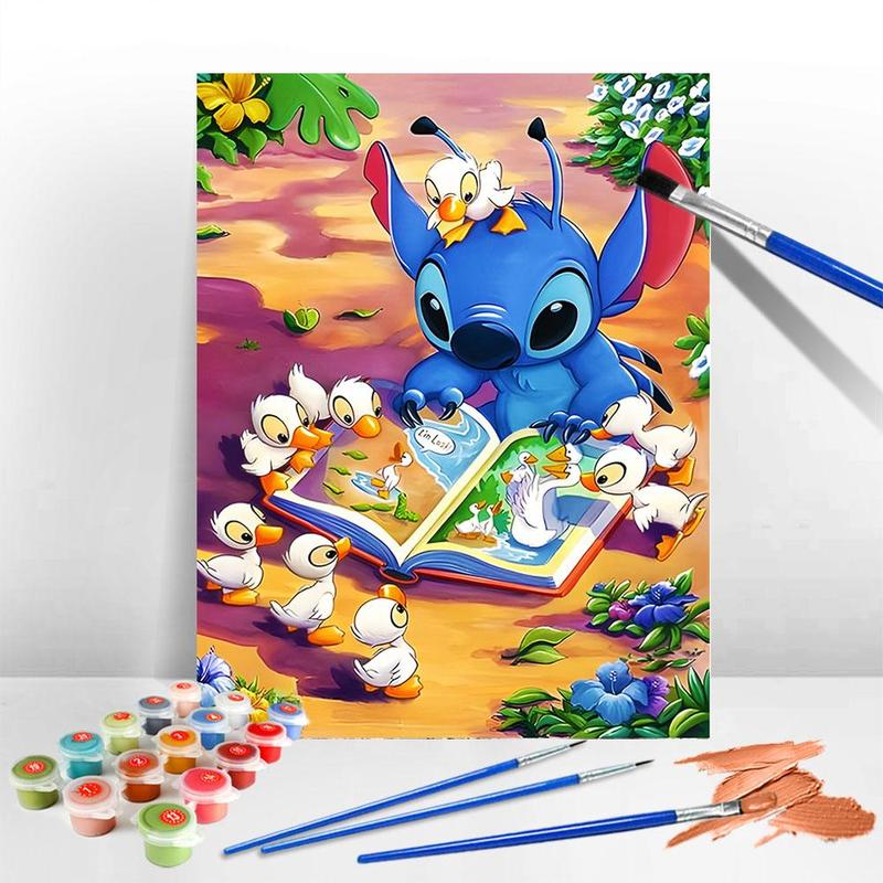 Disney Stitch Pattern Paint by Numbers Kit, 1 Set DIY Paint By Numbers Kit, Wall Art Decoration for Home Living Room Bedroom