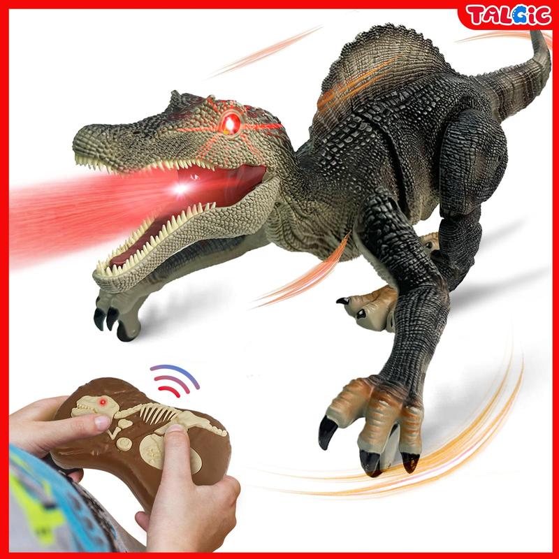 RC T-rex Animal Toy, Spinosaurus and T-rex, swift movement & water spray, gift for boys