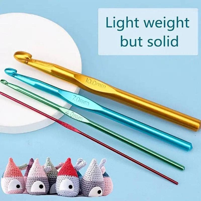 14pcs Random Color Crochet Needle, Aluminum Oxide Single Head Crochet Hook, DIY Knitting Tool, Braiding Crochet Sewing Tools