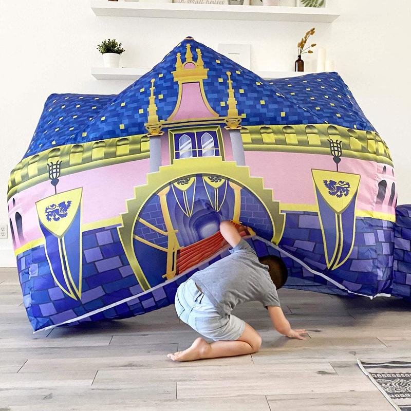 The Original Patented AirFort - Build A Fort in 30 Seconds, Inflatable Fort for Kids, Play Tent for 3-12 years, A Playhouse Where Imagination Runs Wild, Fan not included (Royal Castle)