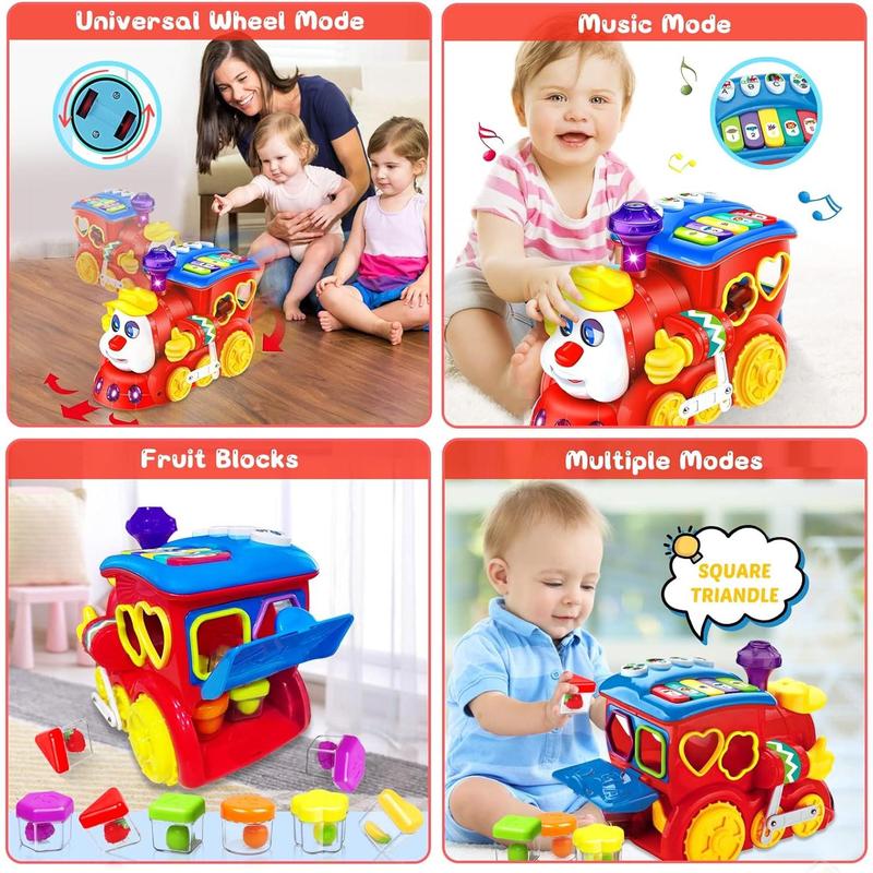 Baby Toys for 1 Year Old Boy Girl Gift Musical Train Baby Toys 6-12 12-18 Months,Early Educational Learning Montessori Kids Toys with Blocks Light Toddler Christmas Birthday Gifts for 1 2 3 Year Old