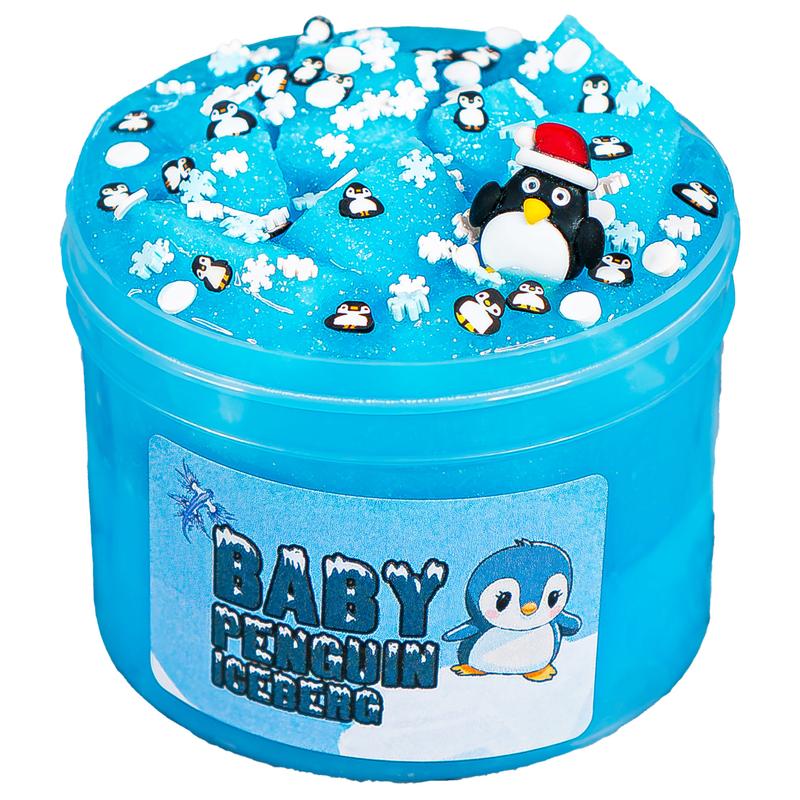 Baby Penguin Iceberg Slime - Jelly Cube Slime - Sea Dragon Slimes Shop - stress reducing, sensory regulation, slime therapy