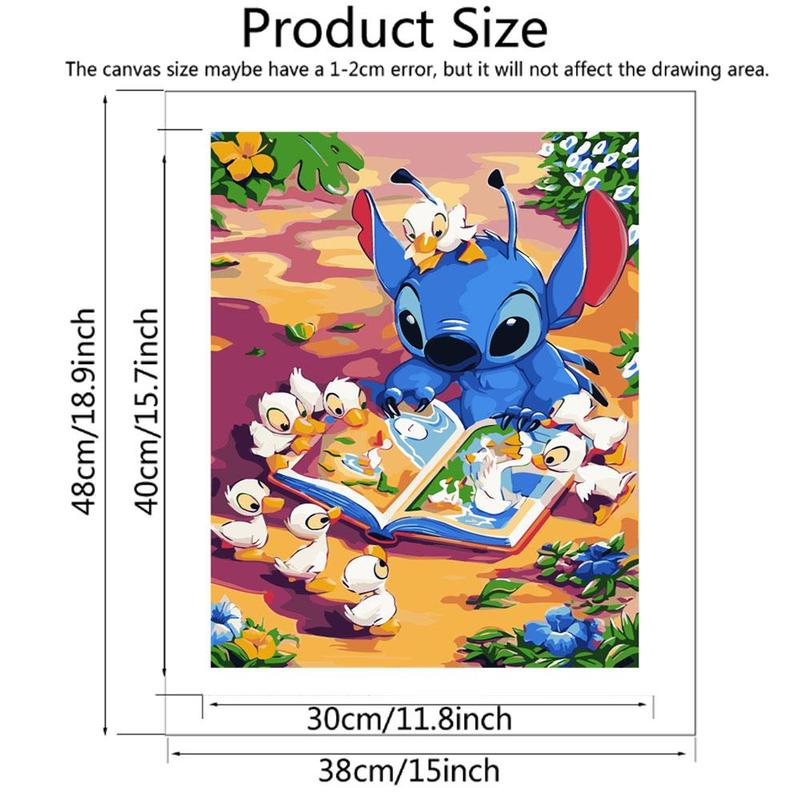 Disney Stitch Pattern Paint by Numbers Kit, 1 Set DIY Paint By Numbers Kit, Wall Art Decoration for Home Living Room Bedroom