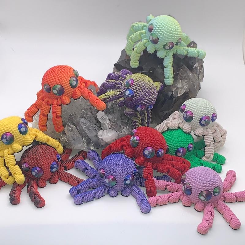 3D Printed Crochet Spider-Random Color Sensory Hand Fidget Size- Jumping Spider 3D Printed Mini Animals Christmas Decoration