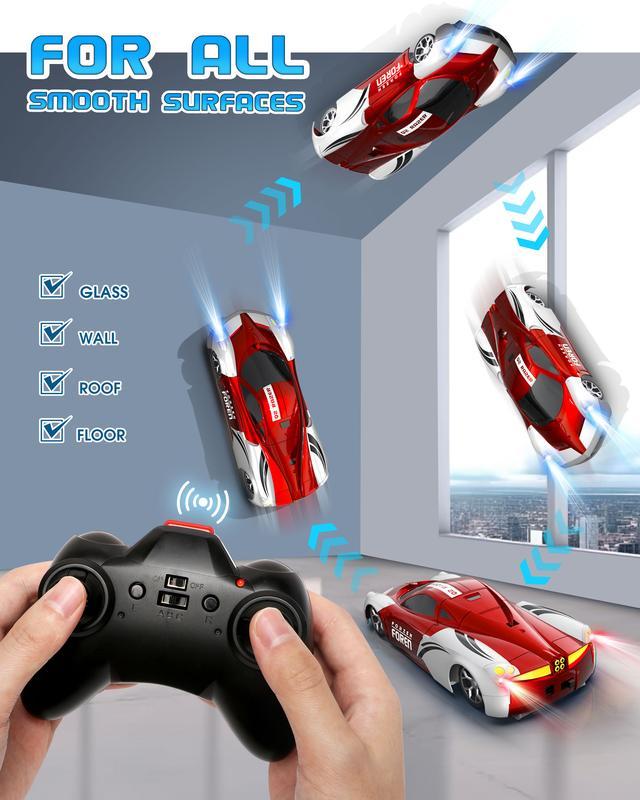 Wall Climbing Car,Electric Remote Toy Racing, with LED Light High-Speed Hobby Toy Vehicle, RC Car Gifts for Age 3 4 5 6 7 8 9 Ye