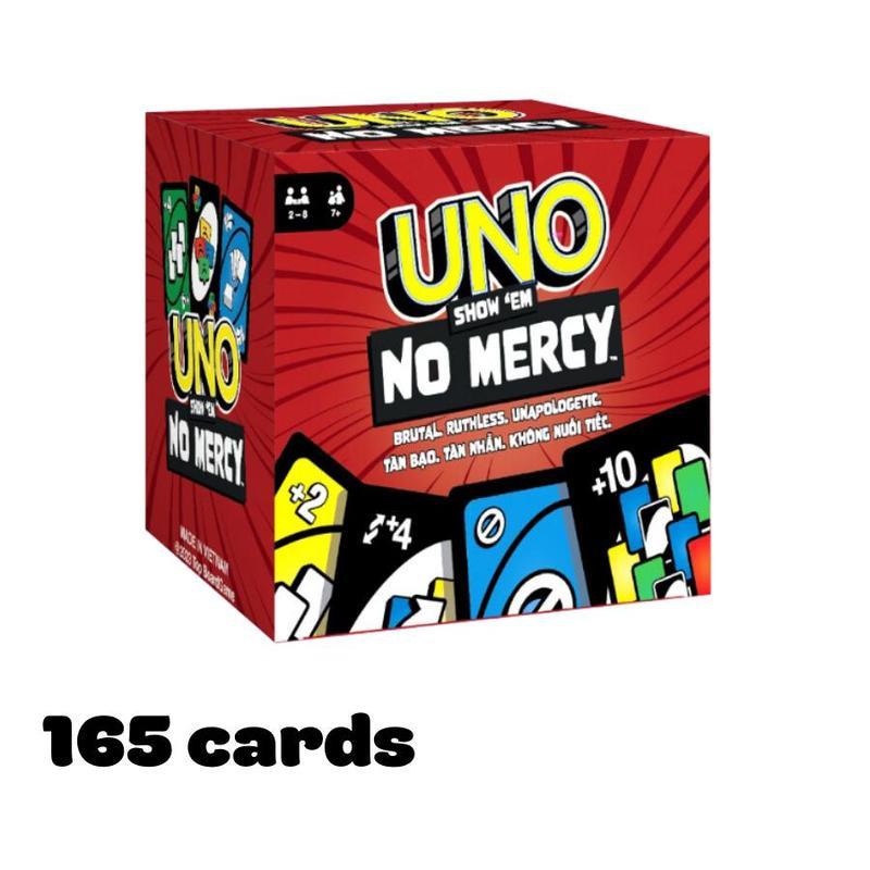 UNO NO MERCY PLUS: UNO version 196 194 card game upgrade for family, Ideal for Parties and Travel, UNO +100 difficult rules, UNO CARD GAME TOP BOARD GAME