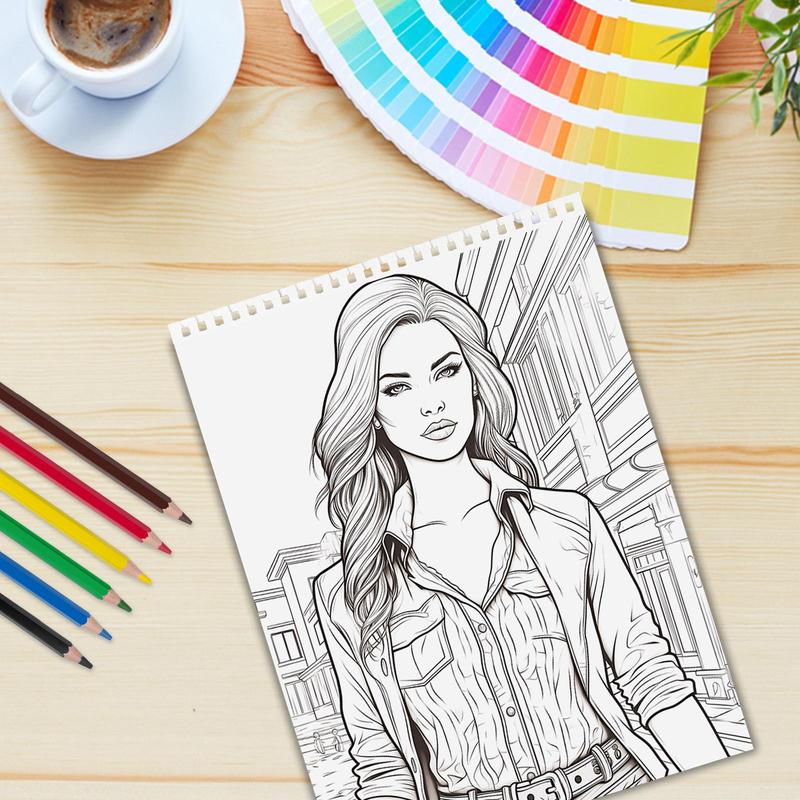 Urban Women Theme Coloring Painting, Independent Women in Urban Trends, Great Gifts for Christmas, Valentine's Day and Other Holiday Parties