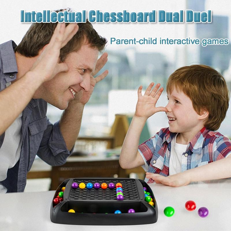 Intellectual Chessboard, Intellectual Chess Board Dual Duel, Fun Table Top Strategy Game, Intellectual Chessboard Colored Marbles 48 Pcs, Family Game Party Game for Kids and Adults