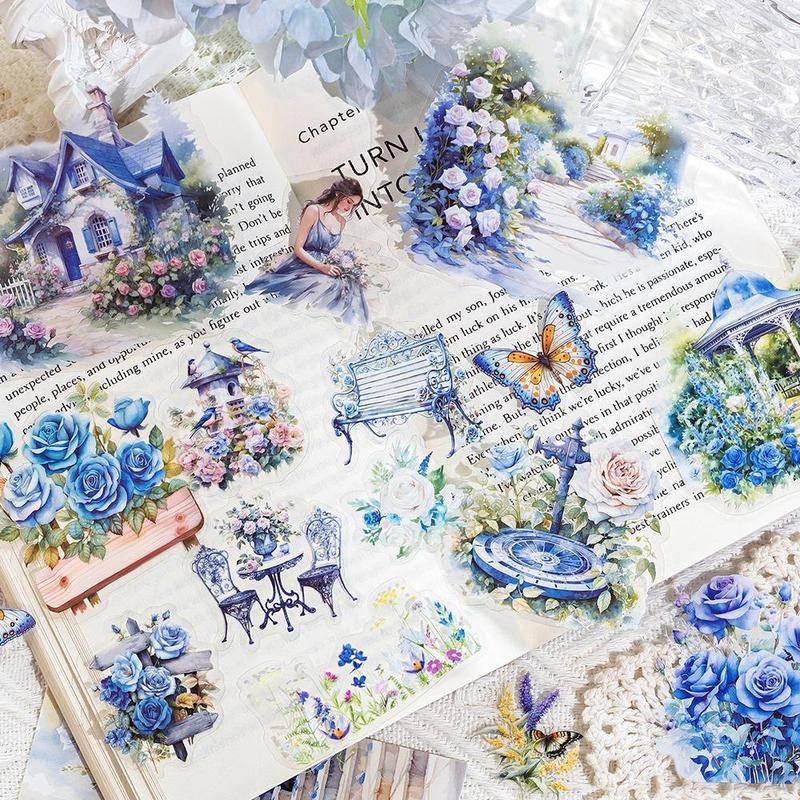 Vintage Flower & Car Pattern Sticker, 30sheets pack Scrapbooking & Journal Making Material Paper, DIY Decorative Sticker For Stationery Computer Water Bottle, Office Accessories, School Supplies 2024