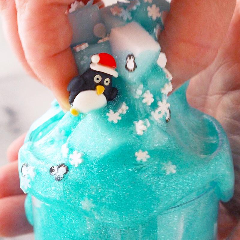 Baby Penguin Iceberg Slime - Jelly Cube Slime - Sea Dragon Slimes Shop - stress reducing, sensory regulation, slime therapy