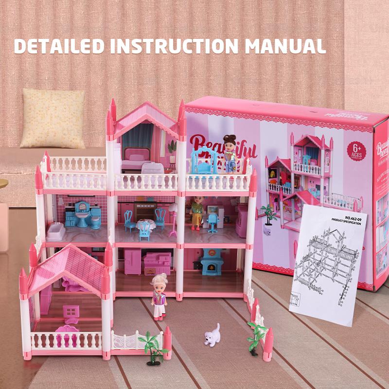 11rooms Doll House For Girls Playhouse Dollhouse Toy Set,A Perfect DIY Pretend Play House Toy, On Christmas & Birthdays, Thanksgiving Day