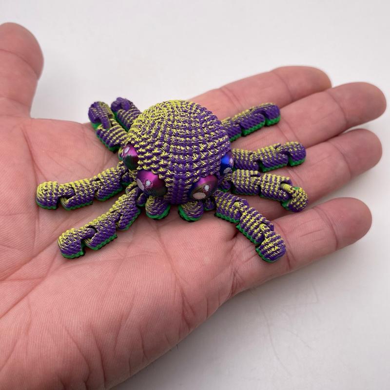 3D Printed Crochet Spider-Random Color Sensory Hand Fidget Size- Jumping Spider 3D Printed Mini Animals Christmas Decoration