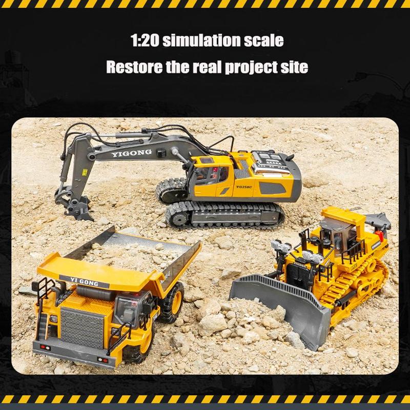 Remote Control Excavator Toy with Remote Controller, Durable Simulation Creative Engineering Vehicle Toy, Perfect Gift for Indoor & Outdoor Playing, Toys for Boys