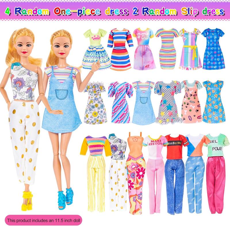 Christmas gift 91PCS 11.5-Inch Doll Set with Clothes, Accessories & Closet: Princess Gowns, Fashion Dresses, Outfits, Shoes, Hangers (Includes Doll)