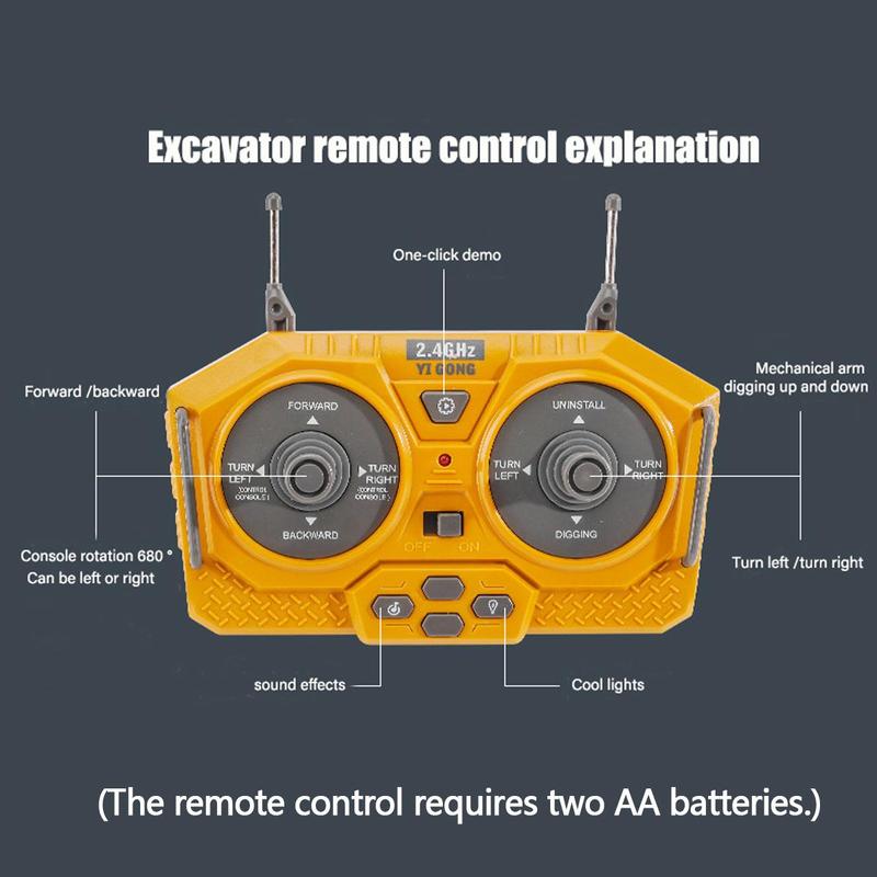 Remote Control Excavator Toy with Remote Controller, Durable Simulation Creative Engineering Vehicle Toy, Perfect Gift for Indoor & Outdoor Playing, Toys for Boys