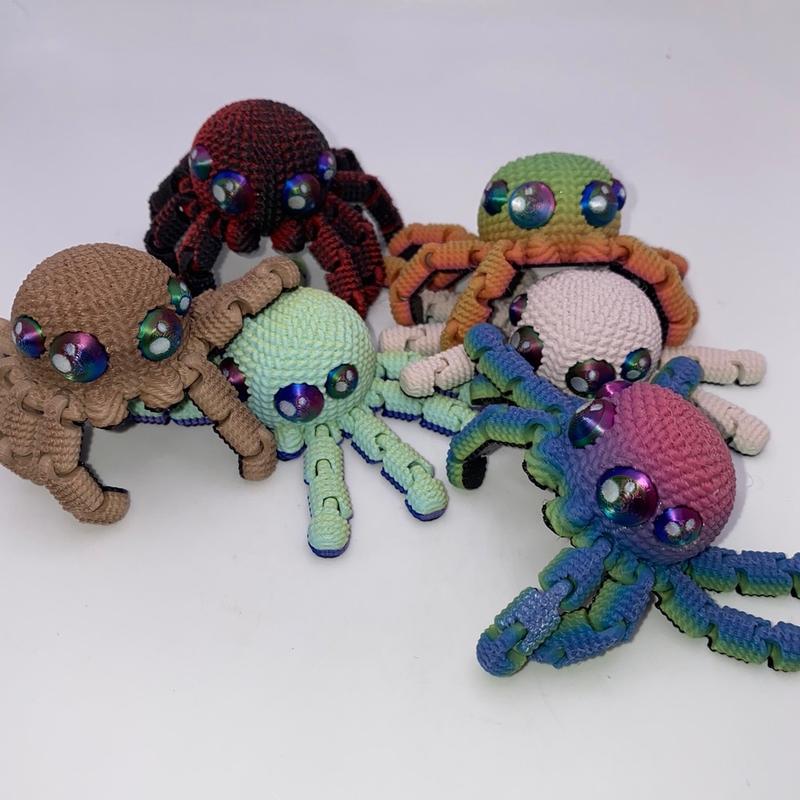 3D Printed Crochet Spider-Random Color Sensory Hand Fidget Size- Jumping Spider 3D Printed Mini Animals Christmas Decoration