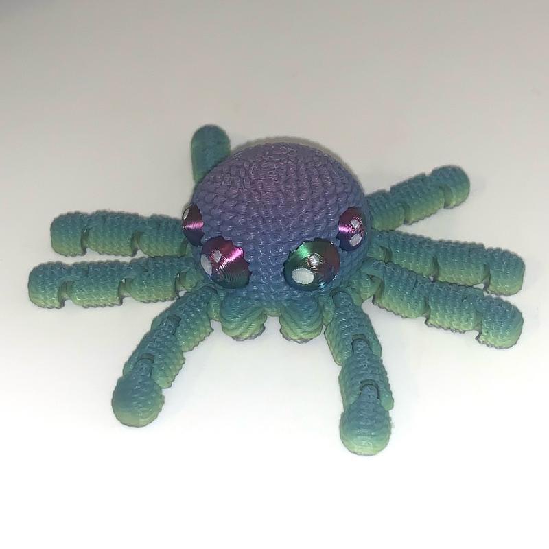 3D Printed Crochet Spider-Random Color Sensory Hand Fidget Size- Jumping Spider 3D Printed Mini Animals Christmas Decoration