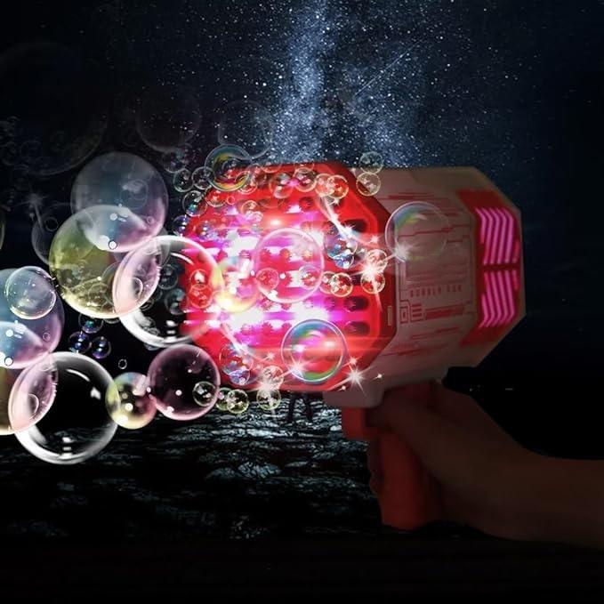 Upgraded Color Bubble Machine, Bubble Machine Toy With Lights,69 Hole Popular Rocket Bubble Machine,Bubbles Toy For 3 4 5 6 7 8 9 10 Years Old Boys Girls Gift Toys bubbly  blaster