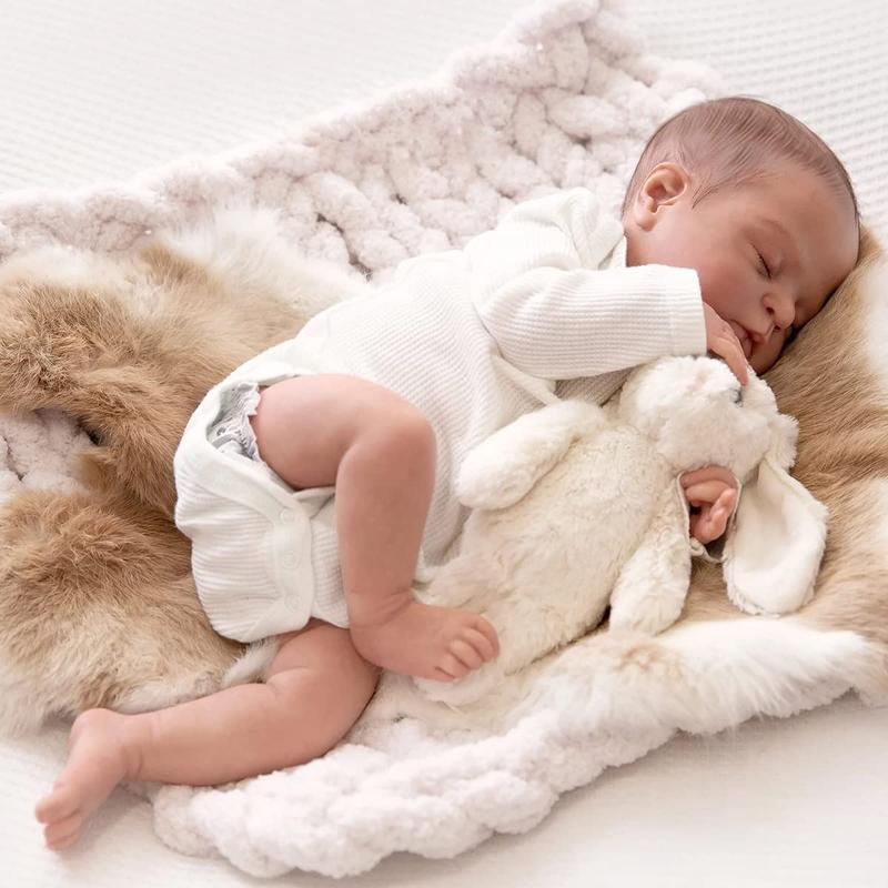 Wooroy Reborn Baby Doll - 18 inch Realistic Vinyl Limbs and Head Doll with Weighted Cloth Body, Birthday and Christmas Gift Set for Kids Age 3+, Realistic Baby Doll, Reborn Baby Dolls