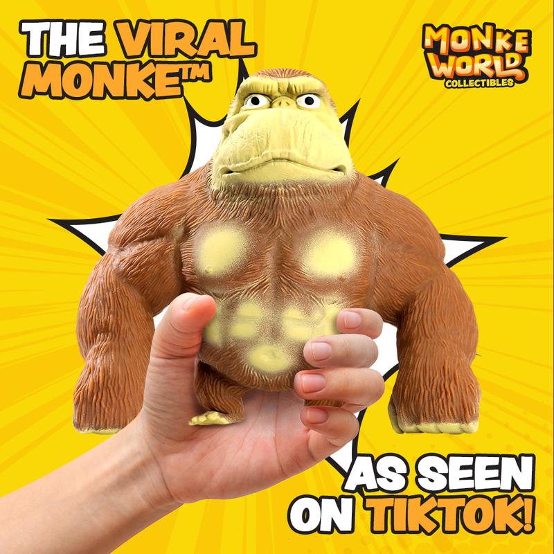 Stretchy ASMR Monkey - Stretchable Squishy Fidget Toy for Stress Relief & Sensory Fun MonkeWorld