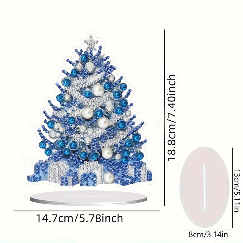 5D DIY Diamond Arts Colorful Painting Kit, 1 Count Handmade Christmas Tree Design Diamond Arts Colorful Painting Desk Decoration, DIY Decorative Art Craft Gift