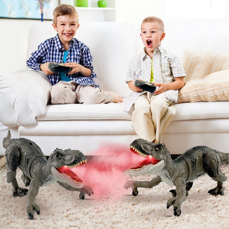 RC T-rex Animal Toy, Spinosaurus and T-rex, swift movement & water spray, gift for boys