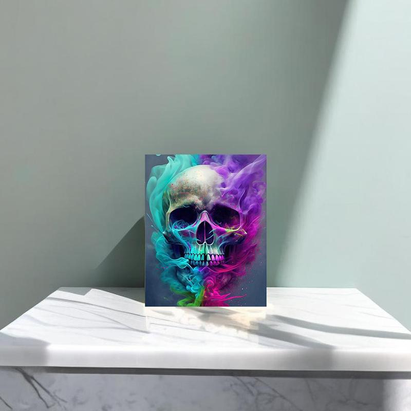 Skull Pattern DIY Diamond Arts Colorful Painting Kit without Frame, DIY 5D Diamond Arts Colorful Painting Kit, Wall Art Decor