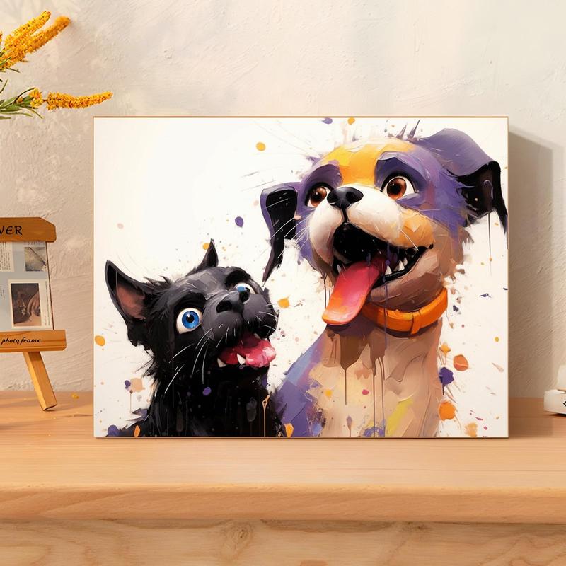 Dog Pattern Painting By Numbers Kit, 1 Set DIY Paint By Numbers Kit, DIY Wall Art Painting for Home Living Room Bedroom Decor