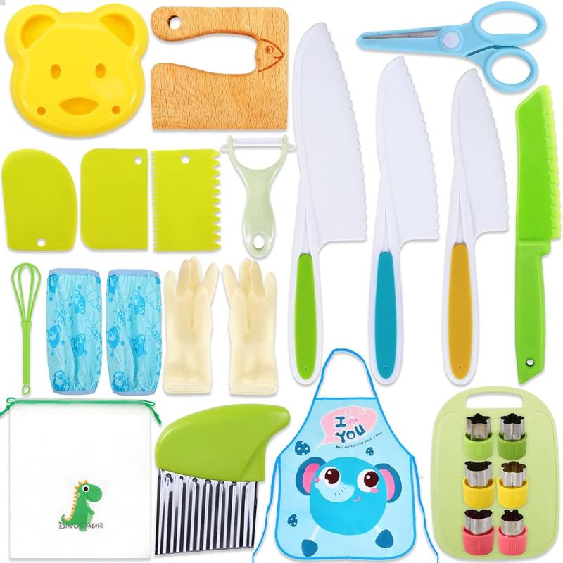 24-piece wooden kids kitchenware set, suitable for kids cooking, kids kitchen wooden kitchenware, suitable for boys and girls to exercise hands-on ability and gifts