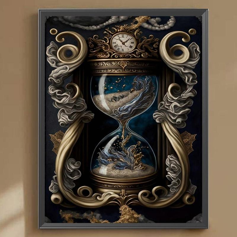 Clock Pattern DIY Diamond Arts Colorful Painting Kit without Frame, DIY Decorative Art Picture, Wall Art Decor for Home Living Room Bedroom