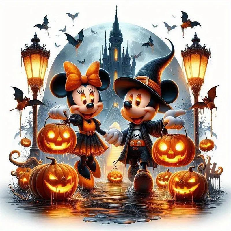 Cartoon Mouse & Pumpkin Lantern Pattern DIY Diamond Art Colorful Painting Kit without Frame, 1 Set 5D Diamond Arts Colorful Painting for Home Bedroom Wall Decor