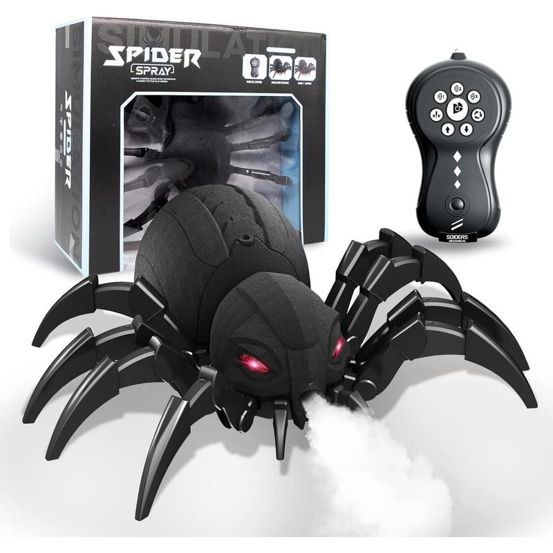 Remote Control Spider Kids Toys - Realistic RC Spider, Music Effect, LED Light, Toys for 3 4 5 6 7 8 9 10 11 12+ Year Old Boys Girls, Gifts for Halloween Christmas Birthday, Red