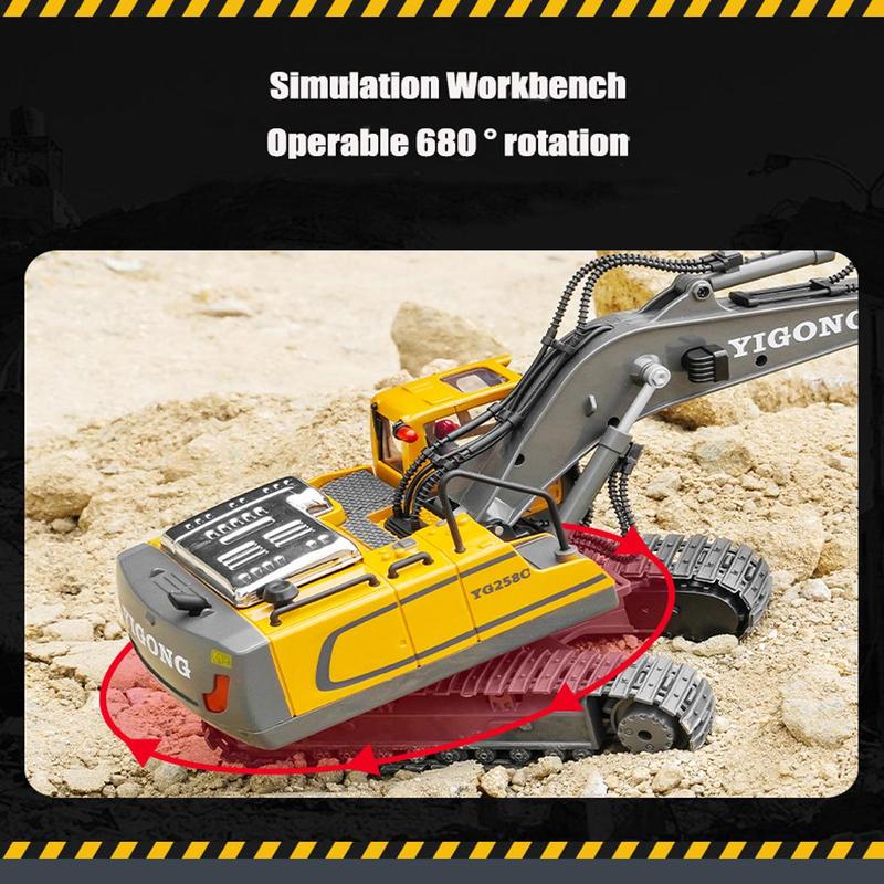 Remote Control Excavator Toy with Remote Controller, Durable Simulation Creative Engineering Vehicle Toy, Perfect Gift for Indoor & Outdoor Playing, Toys for Boys