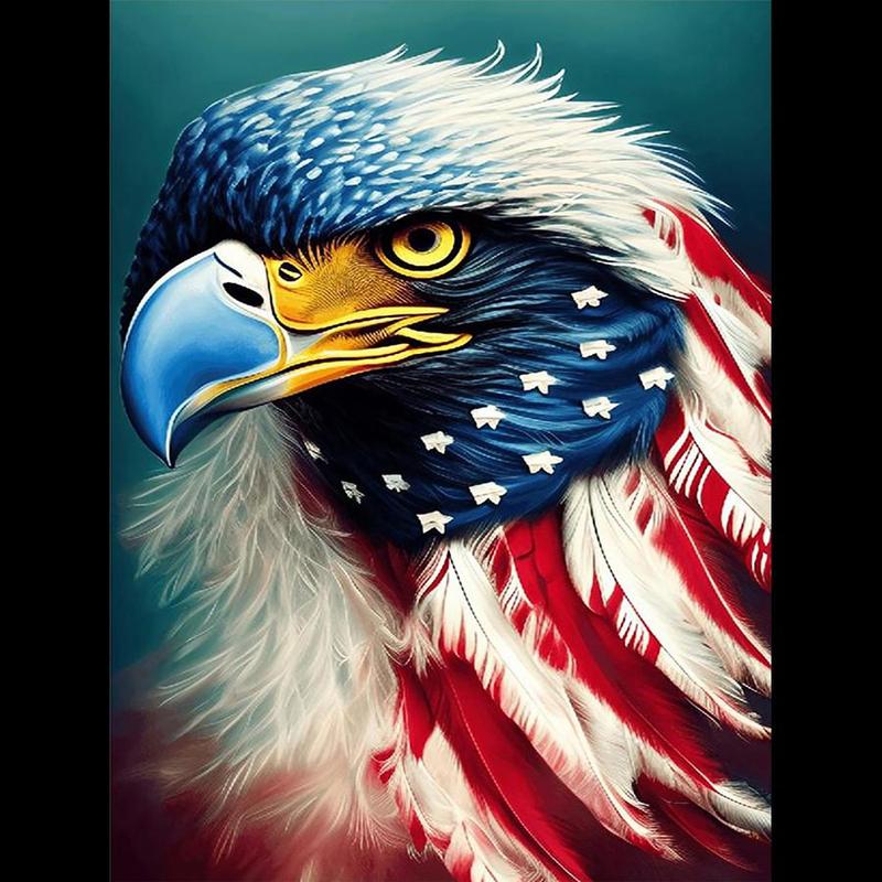 Eagle Pattern DIY Diamond Arts Colorful Painting Kit without Frame, DIY 5D Painting Kit, Wall Art Decor