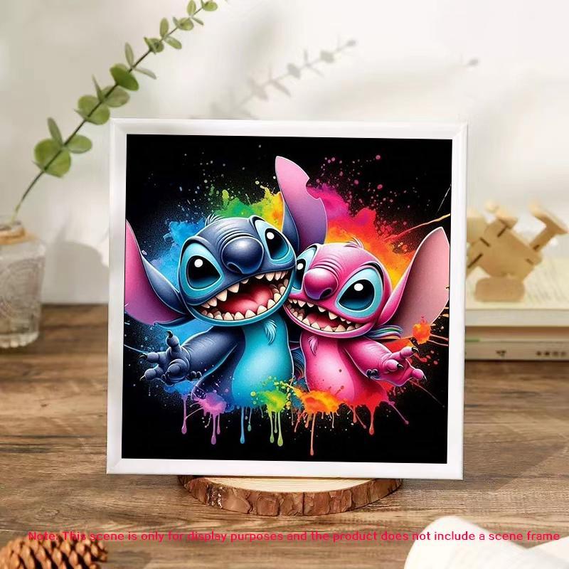 Disney Lilo & Stitch Pattern DIY Diamond Arts Colorful Painting Kit without Frame, DIY 5D Diamond Arts Colorful Painting Kit, Wall Art Decoration for Home