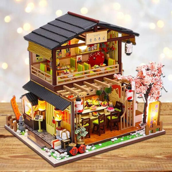 The Missing Piece DIY Miniature Sushi Bar Dollhouse Kit