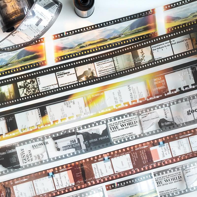 Vintage Film Strip Tape, 1 Roll Retro Film Strip Tape, DIY Decorative Tape for Scrapbooking, Journaling, Gift Wrapping, Greeting Card