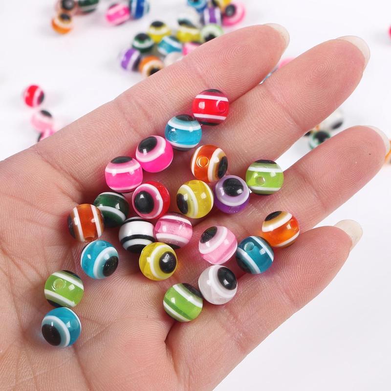 Fishing Lure Eye Bead, 100pcs Random Color Fishing Line Bead, Evil Eye Bead, Round Evil Eye Loose Beads Charm for Earring Bracelet Necklace Jewelry Making, Flyfishing, Solocamping, picnicaesthetic