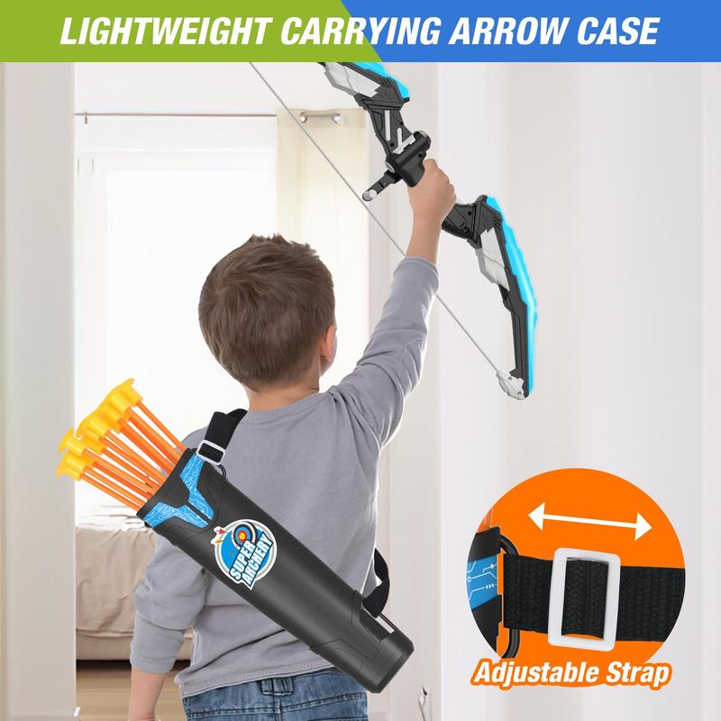 Bow & Arrow Toy Set, 1 Set LED Light Up Shooting Toy Set, Indoor & Outdoor Shooting Game Toy, Birthday Gift for Boys & Girls, Christmas Gift