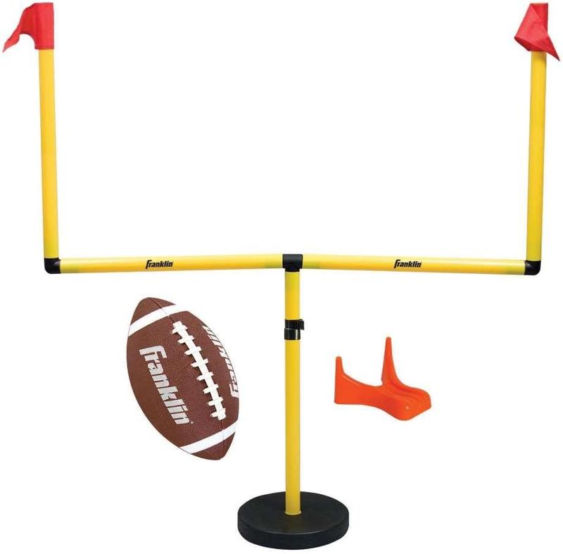 Sports Youth Football Goal-Post Set, Kids’ Football Goal Post with Mini Football, Fun Football Goal for All Ages, Easy Assembly,  Adjustable Height , Weighted Base ,Football Accessories, Football