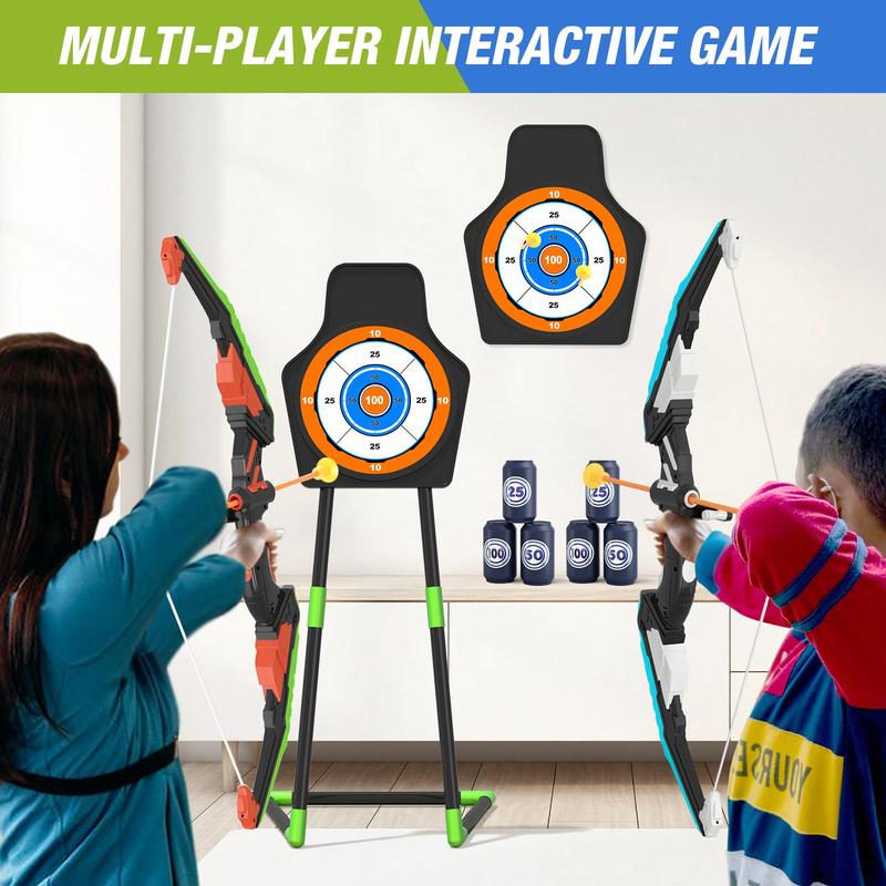 Bow & Arrow Toy Set, 1 Set LED Light Up Shooting Toy Set, Indoor & Outdoor Shooting Game Toy, Birthday Gift for Boys & Girls, Christmas Gift