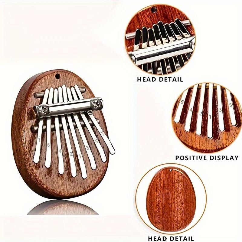 8 Key Mini Kalimba for Christmas Gift, Wooden Finger Thumb Piano with Pendant, Musical Instrument for Friend & Adults, Birthday Gift